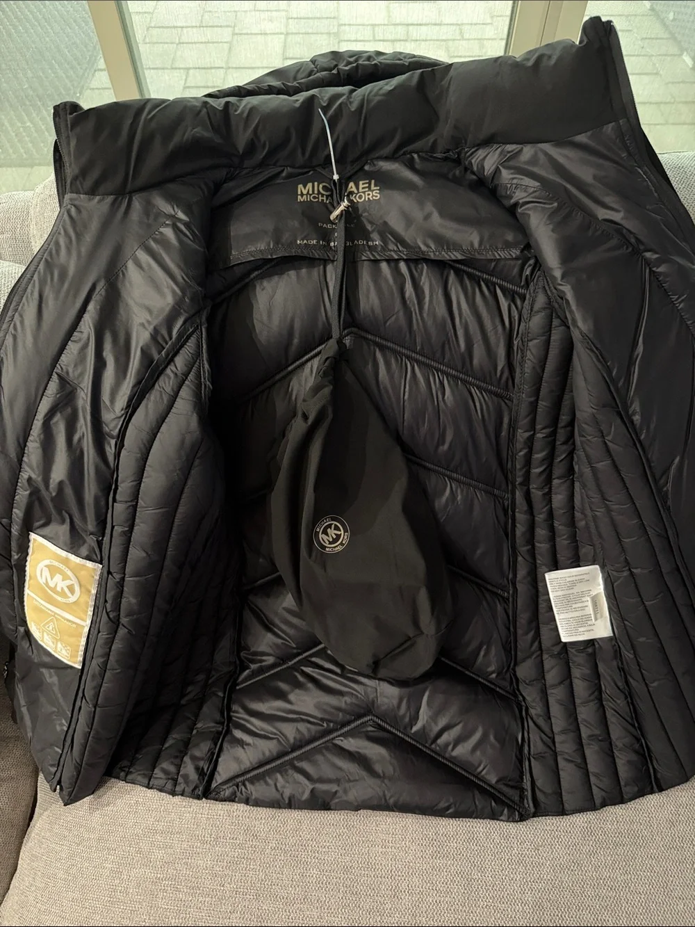 Michael Kors Black Quilted Hooded Puffer Jacket